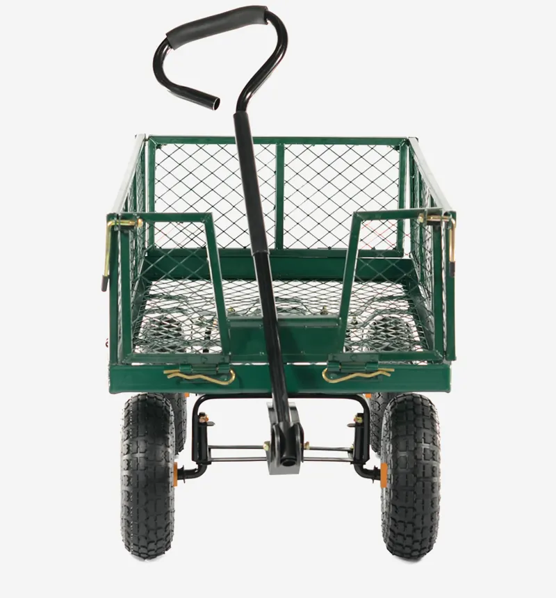 GCT300 300kg Hand Cart 10 Pneumatic Tyres Steel Mesh Body